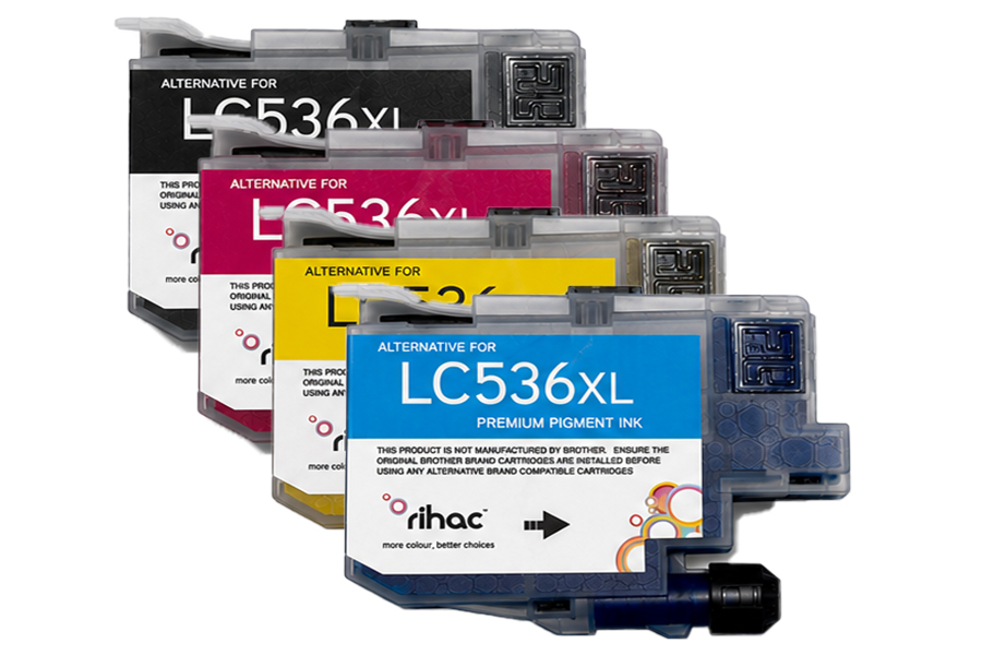 Brother LC536XL Compatible Ink Cartridges 4 Pack – Rihac Pigment Ink